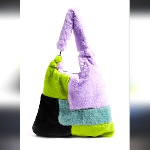 The Ragged Priest Faux fur Colorblocked purse